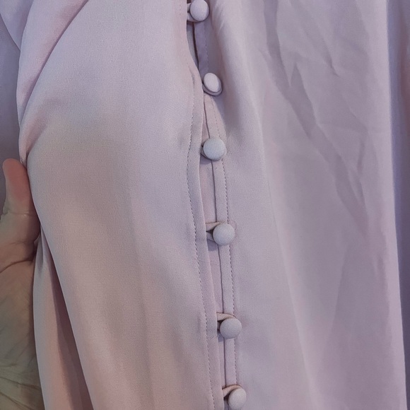 Torrid Georgette blouse women’s 4X pink long sleeve button front NWT smocked - Picture 5 of 12